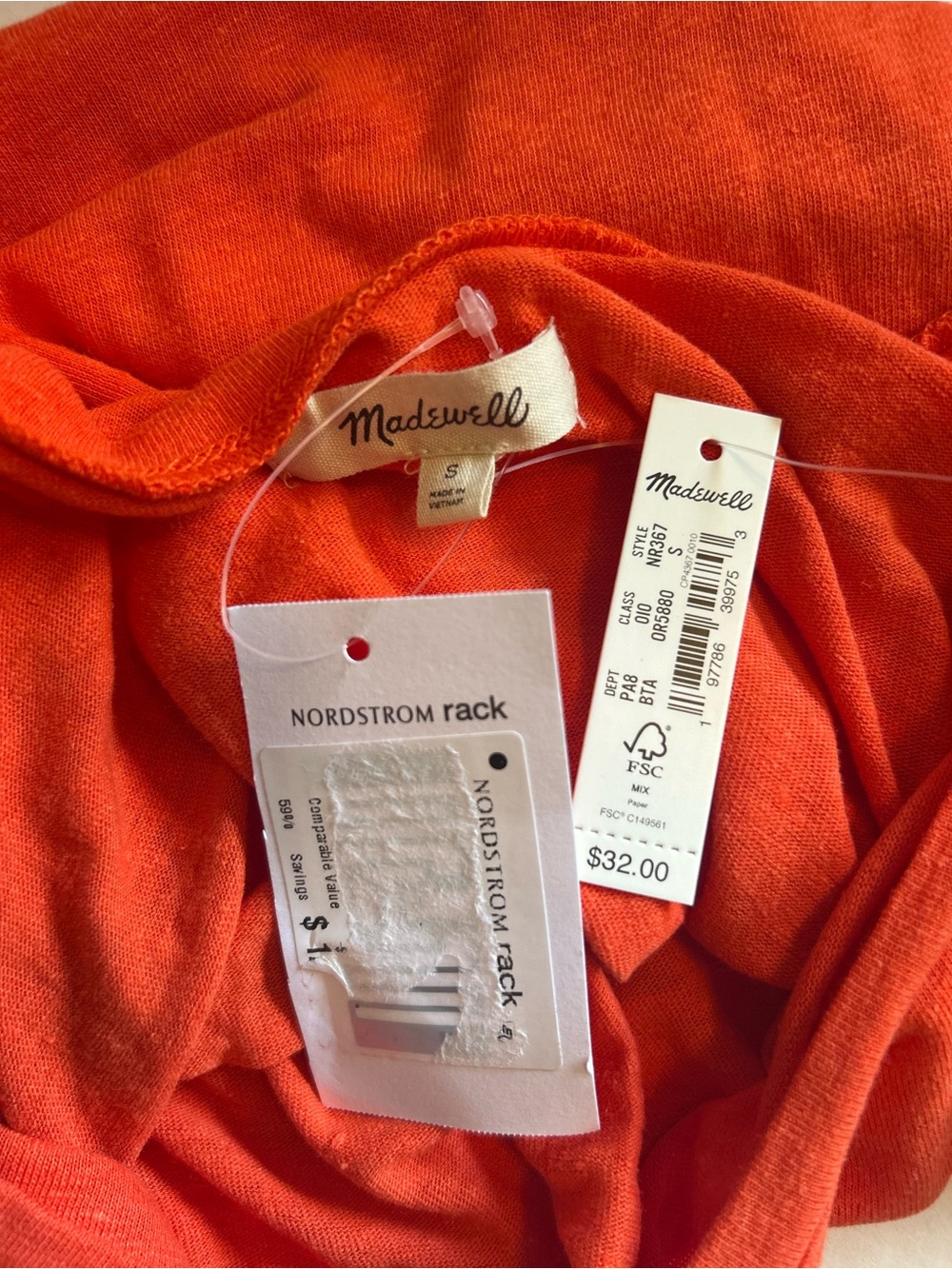 Madewell Women's Orange Sleeveless Tank Top Size S - Picture 6 of 6
